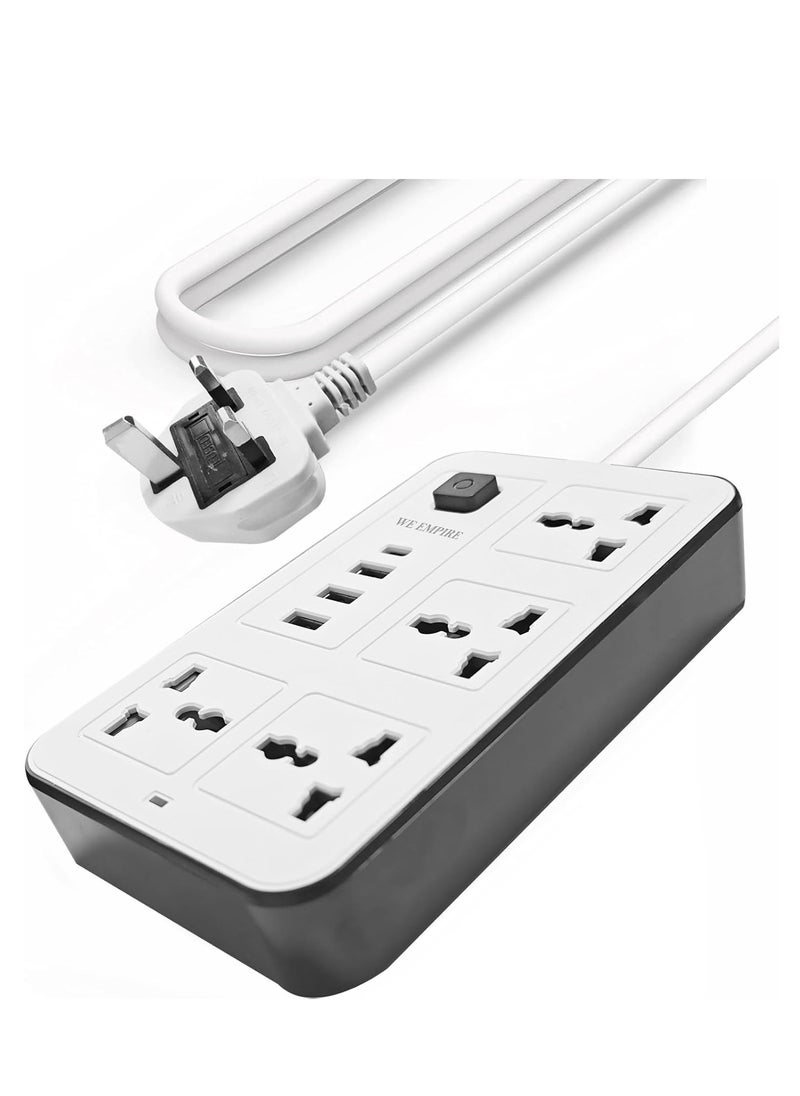 Generic - WEI Empire Universal Power Extension Cord 4 Power Sockets 3 USB Ports Type C Port 3M Extension Cord Efficient 4 Way Home Power Strip with Stylish Design (4 Way - 3M) - Image 1