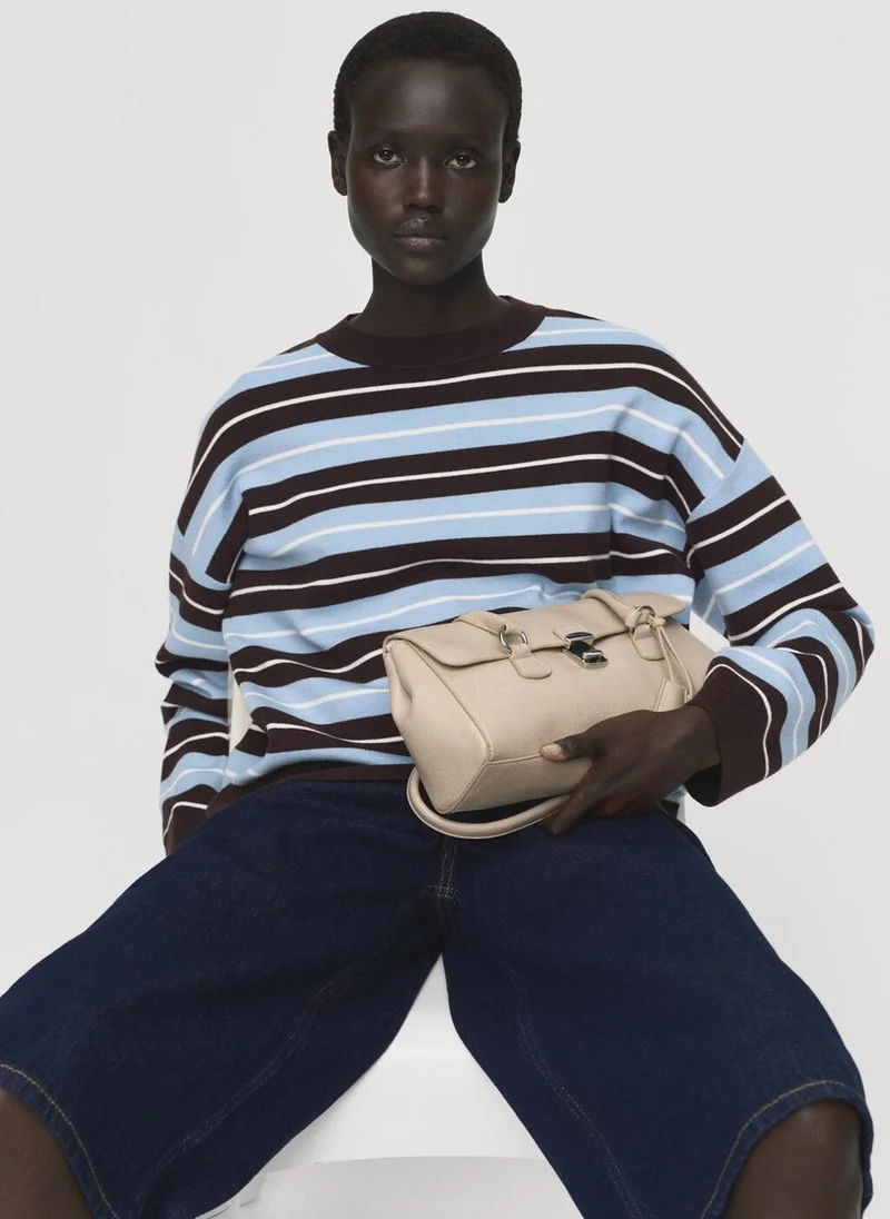 MANGO Oversized striped sweater