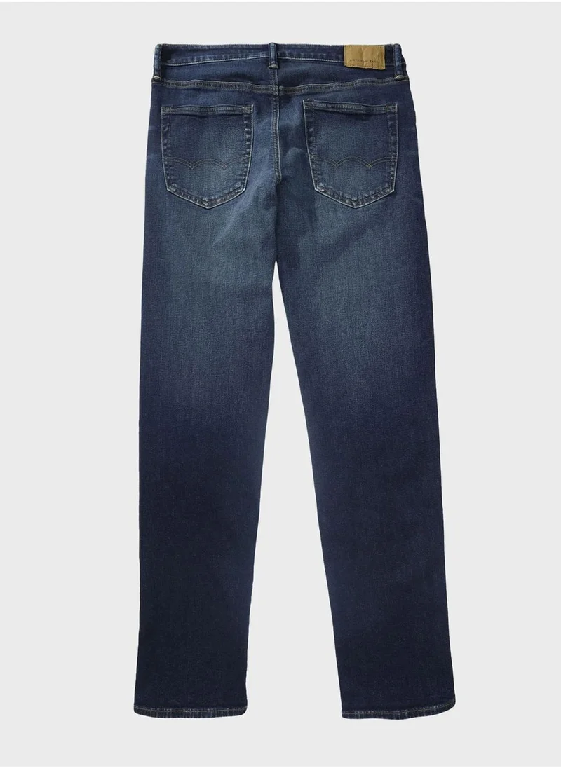 American Eagle Airflex+ Mid Wash Straight Fit Jeans