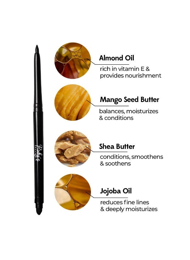 Ruby's Organics Kohl Eyeliner Beauty Gift Kit for Women- with In-Built Smudger,Extra Smooth & Long Lasting Kajal,Organic Eye Makeup,100% Natural,Black & Brown-0.35g each- Combo Pack of 2,Solid - Image 3