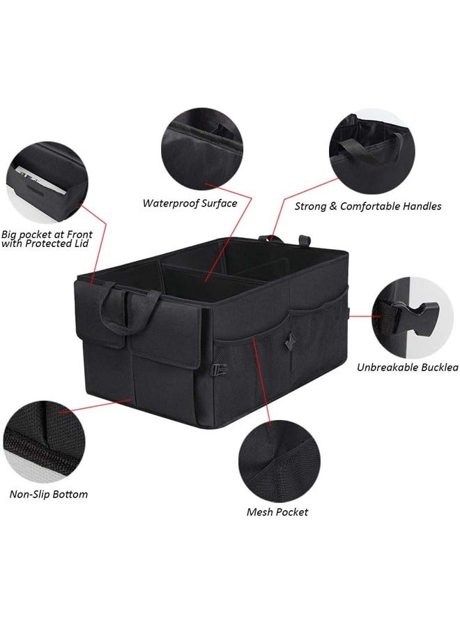 Generic Car Trunk Backseat Organizer, Waterproof and Adjustable Car Trunk Storage Organizer for most Vehicles, Black, 56x40x26cm  - Image 3