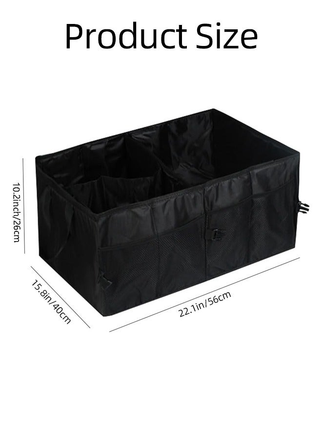 Generic Car Trunk Backseat Organizer, Waterproof and Adjustable Car Trunk Storage Organizer for most Vehicles, Black, 56x40x26cm  - Image 5