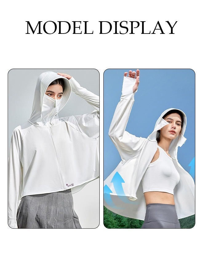 DUNISO Lightweight Sun Protection Clothing For Women, UPF 50+ Long Sleeve Sun Protection Hoodie Shirt, Long Sleeve Ice Silk Hoodie Shirts for Outdoor Climbing Hiking - Image 5