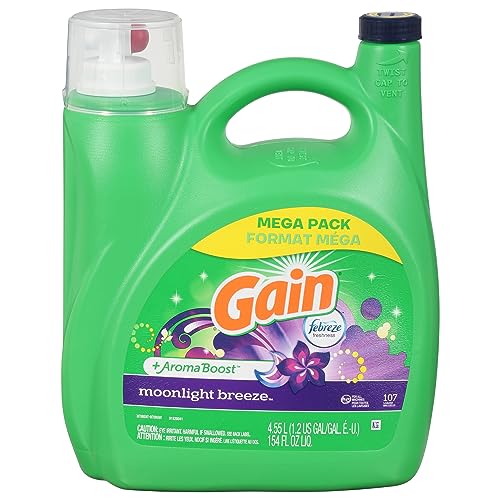 Gain, Detergent + Aroma Boost Moonlight Breeze Mega Pack, 154 Ounce - Image 1