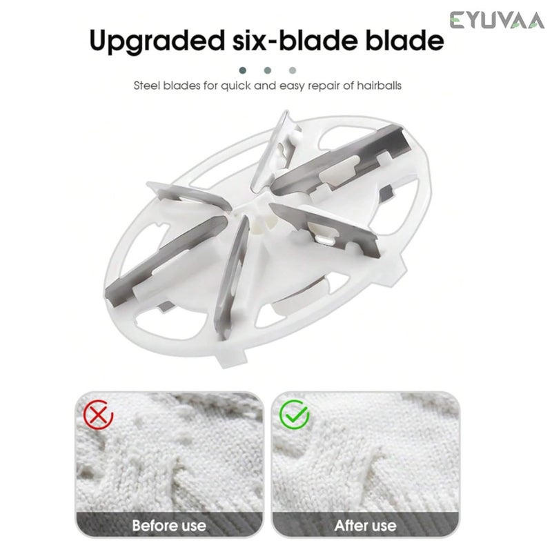 EYUVAA LABEL Portable Lint Remover for Clothes 6 Blade USB Rechargeable Fabric Shaver Lint Remover for Woolen Sweaters Carpets Clothes and Sofa - Image 2