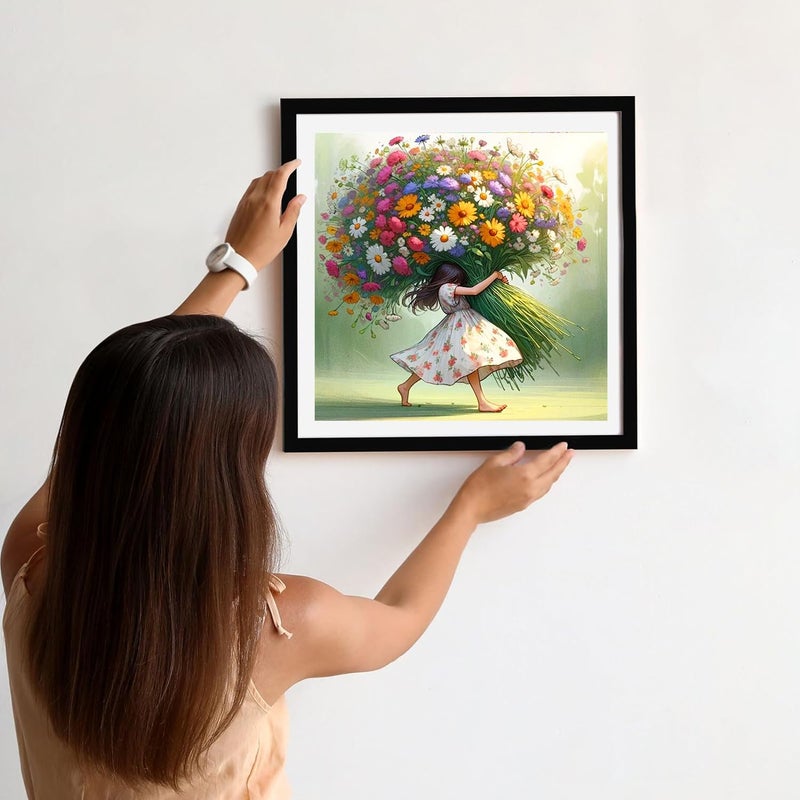 Ekuxom Diamond Art Kits for Adults, 5D Flower Diamond Art Kits Girl, DIY Round Full Drill Diamond Art Flowers Diamond Painting Kits for Adults Gem Art Wall Decor 14x14 inch - Image 4
