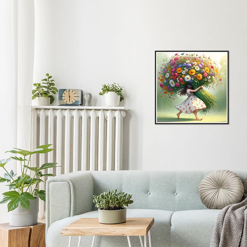Ekuxom Diamond Art Kits for Adults, 5D Flower Diamond Art Kits Girl, DIY Round Full Drill Diamond Art Flowers Diamond Painting Kits for Adults Gem Art Wall Decor 14x14 inch - Image 5