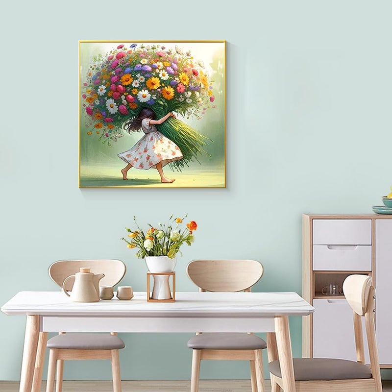 Ekuxom Diamond Art Kits for Adults, 5D Flower Diamond Art Kits Girl, DIY Round Full Drill Diamond Art Flowers Diamond Painting Kits for Adults Gem Art Wall Decor 14x14 inch - Image 3