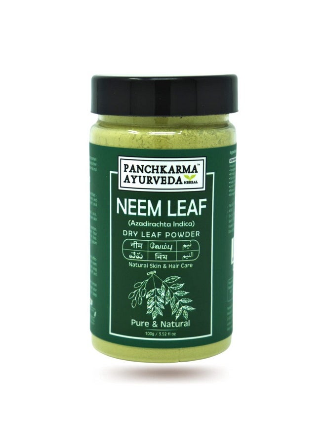 PANCHKARMA AYURVEDA Herbal & Natural Neem Leaf Powder (Azadirachta Indica) For Fairness Sun-Tan Acne-Spot Face Pack & Hair Shine Anti Hair-Fall Hair Pack (100G) 