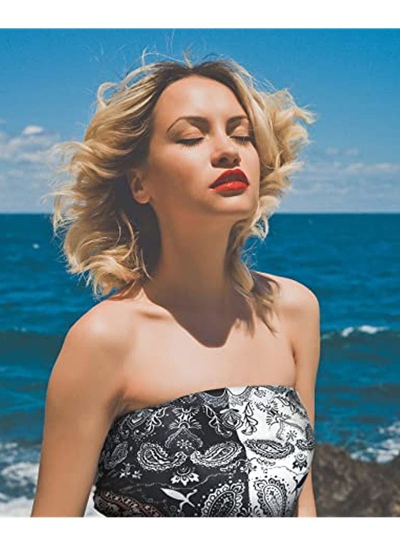 سيوسي عصابة رأس ، 4 قطع 35 بوصة أوشحة رأس من الساتان كبيرة مربعة الشكل ذات ملمس حريري عصابة رأس من الساتان للنساء والفتيات (سلسلة بسيطة) - Image 3