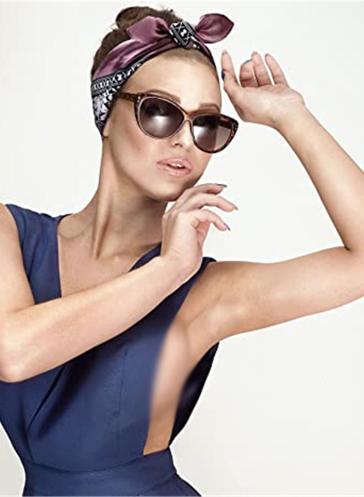 سيوسي عصابة رأس ، 4 قطع 35 بوصة أوشحة رأس من الساتان كبيرة مربعة الشكل ذات ملمس حريري عصابة رأس من الساتان للنساء والفتيات (سلسلة بسيطة) - Image 5