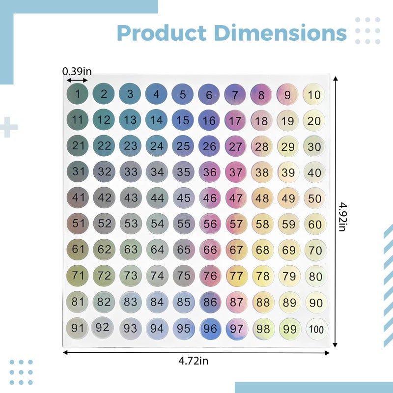 Round 0 4 Inch Inventory Number Stickers 1 100 Black Laser Color Changing Labels 20 Pcs - Image 4