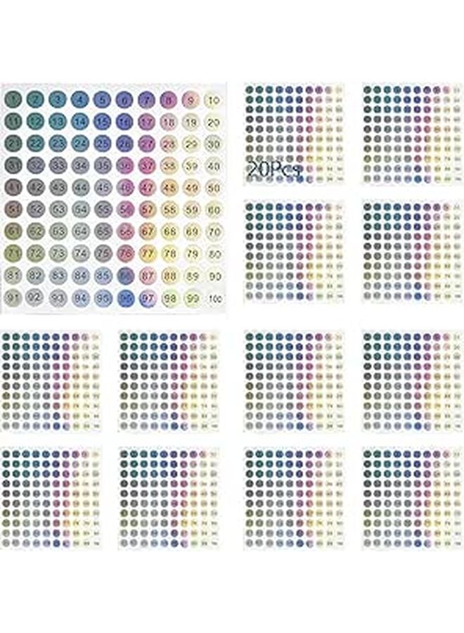 Round 0 4 Inch Inventory Number Stickers 1 100 Black Laser Color Changing Labels 20 Pcs - Image 1