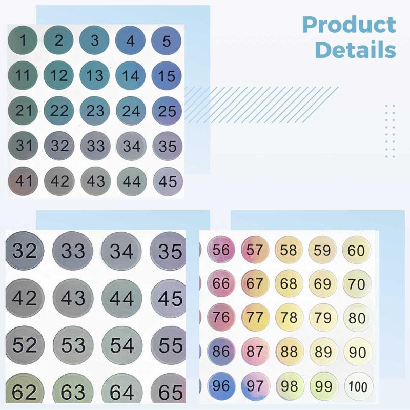 Round 0 4 Inch Inventory Number Stickers 1 100 Black Laser Color Changing Labels 20 Pcs - Image 5