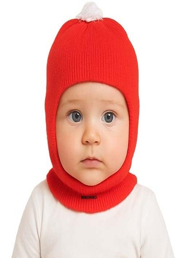 MIKONIKO Baby Boy's & Baby Girl's Soft Woolen Monkey Cap Pack of 2 (Pink & Red, 2-3 Years) - Image 4