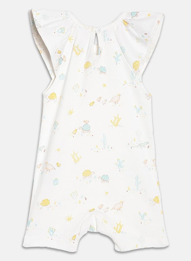 Broon Boys & Girls Black and White Printed Rompers | Premium Organic Cotton | Short Sleeves with Allover Print | Infant Wear | Skin Friendly | Chemical Free | Pack of 2 - Image 4