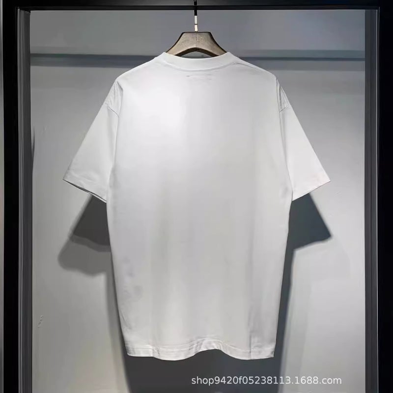 2024 Spring And Ami Letter Staggered Logo Printed Short-Sleeved T-Shirt For Men And Women, One Piece Delivery - Image 4