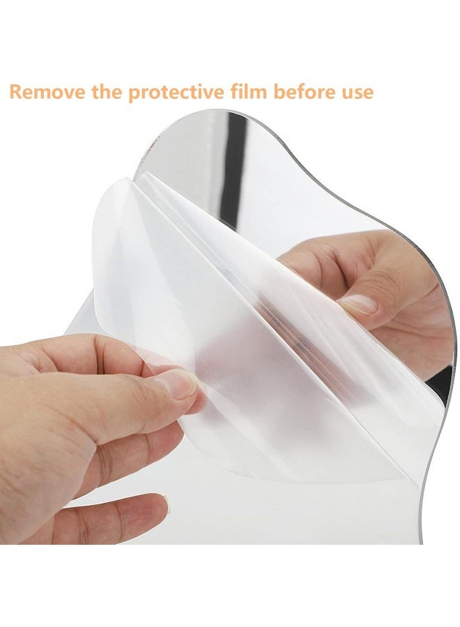 TPGP Acrylic Makeup Mirror Frameless Table Mirror Decorative Irregular Mirror Small With Wooden Base Cosmetic Table Mirror For Bedroom Living Room Hotels Room Decoration Aesthetic - Image 4