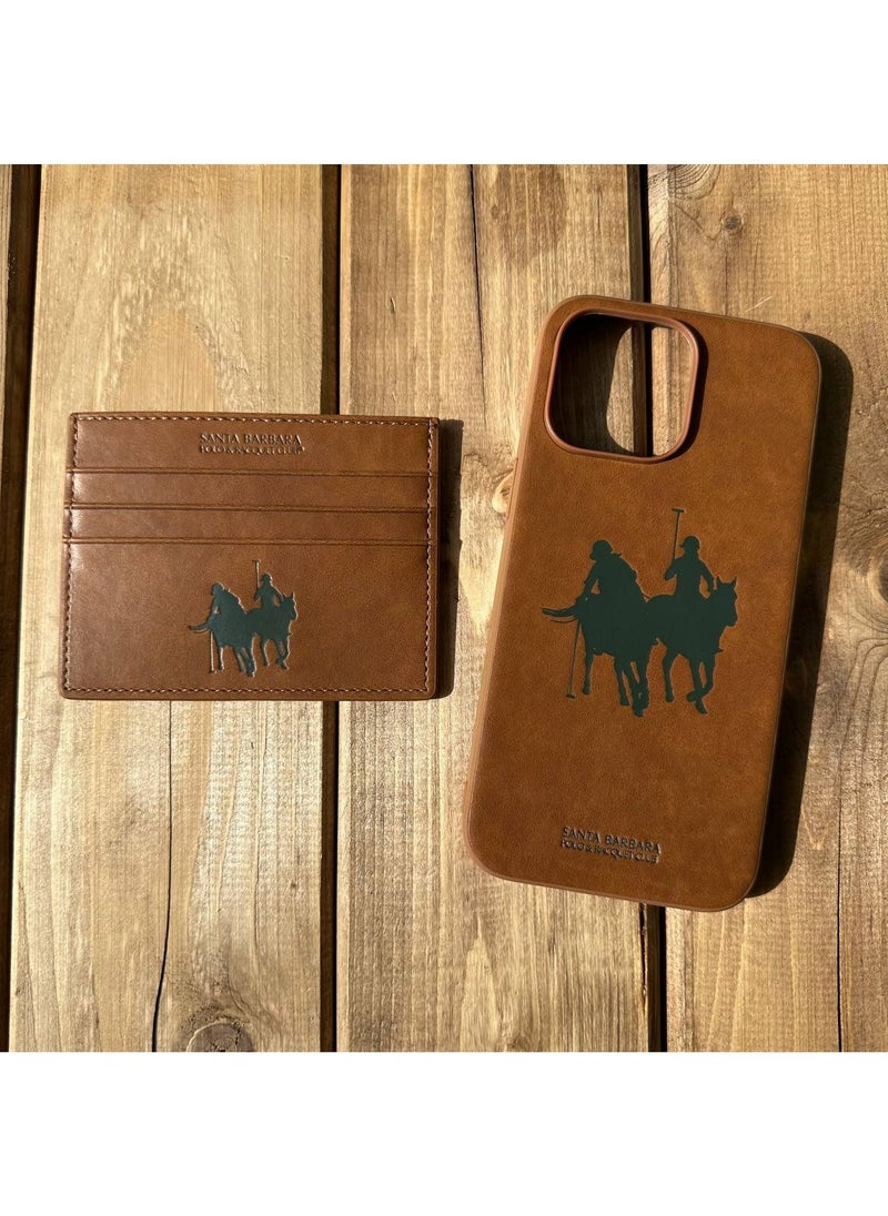 SANTA BARBARA POLO & RACQUET CLUB Umbra Series PU Leather Phone Case for iPhone 14 Pro – Slim Fit Shockproof Cover with Real Microfiber Lining, 360° Drop Protection, Wireless Charging Support, Anti-Slip Grip, Scratch Resistant, Premium Finish – Brown  - Image 3