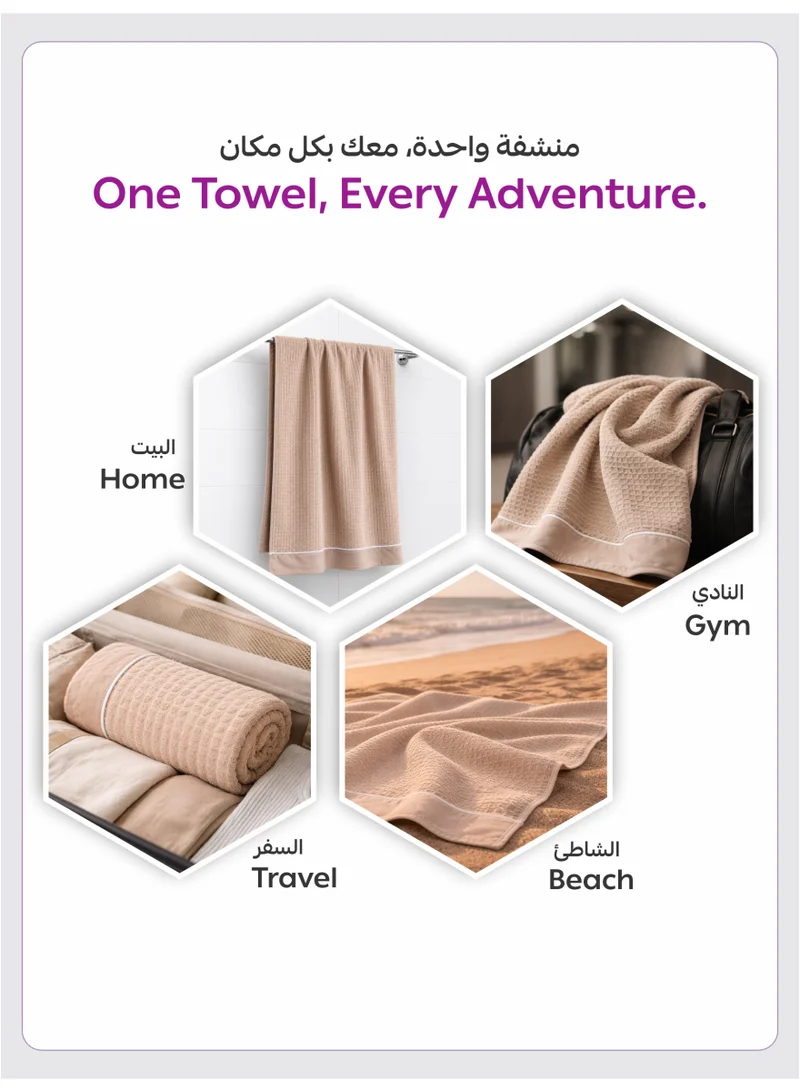 Donetella BATH TOWEL - 1Pcs (70x140cm) Bath Towel (1 Piece, 70x140 cm) – Microfiber 310 GSM Waffle Weave Ultra Soft Highly Absorbent Quick Dry Bathroom Towel for Home, Gym, Spa & Travel  | Best Price UAE