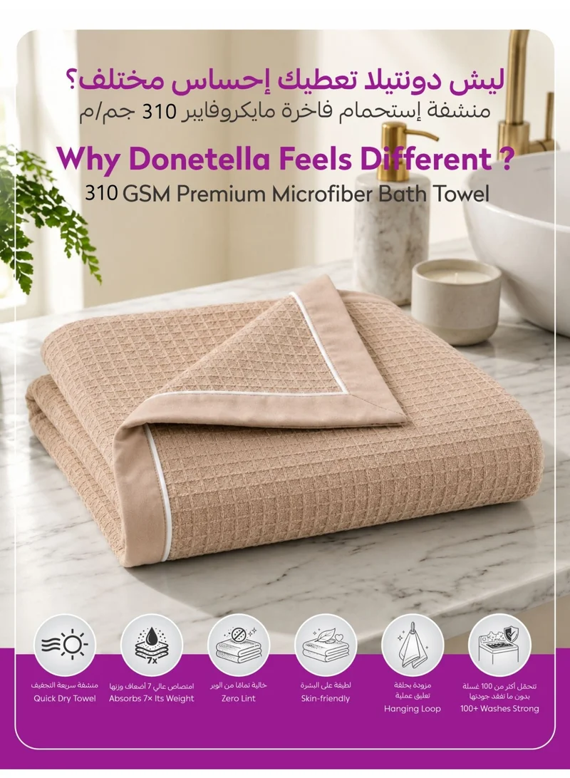 Donetella BATH TOWEL - 1Pcs (70x140cm) Bath Towel (1 Piece, 70x140 cm) – Microfiber 310 GSM Waffle Weave Ultra Soft Highly Absorbent Quick Dry Bathroom Towel for Home, Gym, Spa & Travel  | Best Price UAE