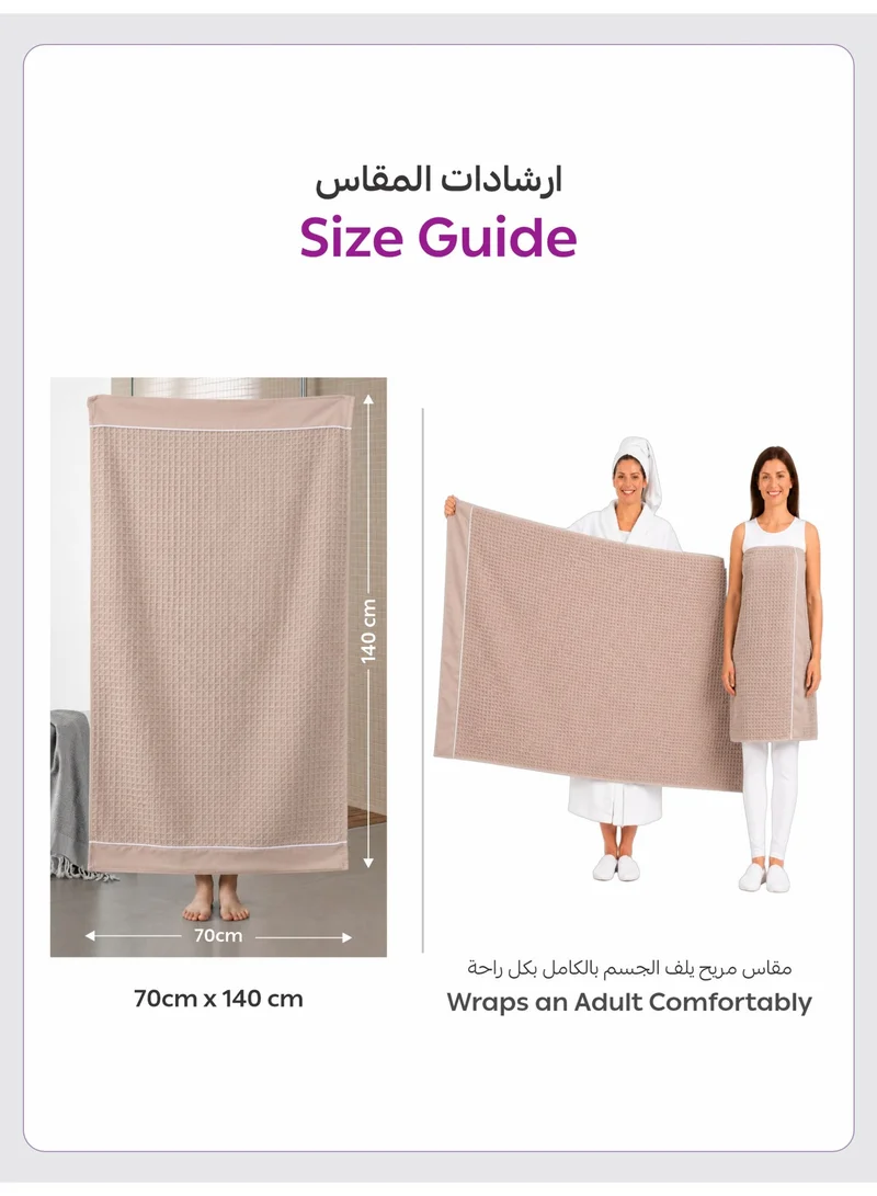 Donetella BATH TOWEL - 1Pcs (70x140cm) Bath Towel (1 Piece, 70x140 cm) – Microfiber 310 GSM Waffle Weave Ultra Soft Highly Absorbent Quick Dry Bathroom Towel for Home, Gym, Spa & Travel  | Best Price UAE
