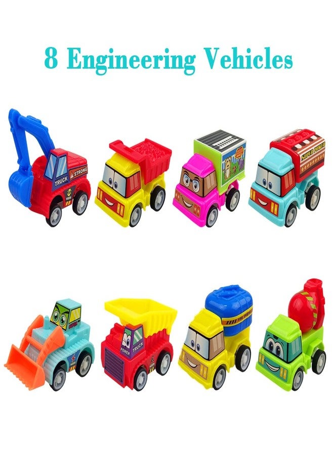 JoFAN 8 Pack Prefilled Plastic Easter Eggs with Pull Back Engineering Cars Toys Inside for Kids Boys Girls Toddlers Easter Basket Stuffers Gifts Party Favors - Image 2