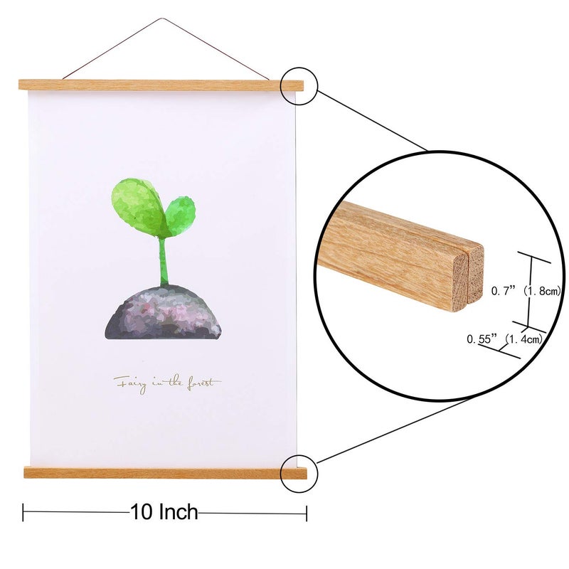 FALAMON Magnetic Poster Hanger Frame, 10x14 10x15 10x13 Teak Wood Magnet Poster Frame for Posters, Prints, Photos, Pictures, Maps, Scrolls, and Canvas Artwork - Image 4