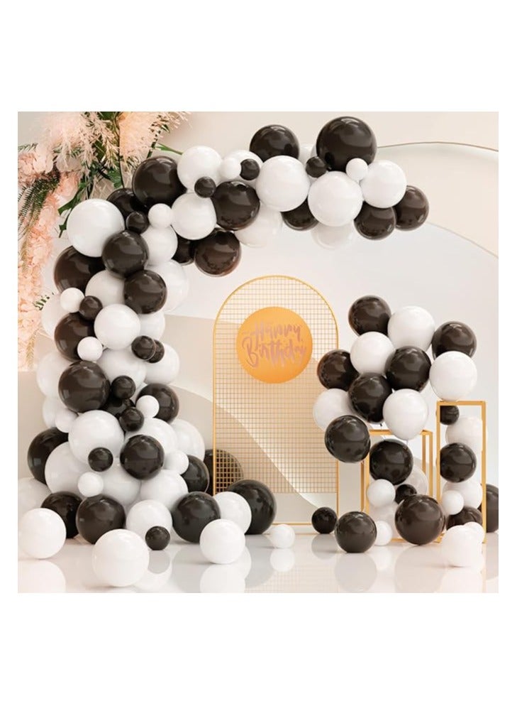 بوكسوودس 100 قطعة من البالونات باللونين الأبيض والأسود لتزيين حفلات أعياد الميلاد والذكرى السنوية وحفلات التخرج - Image 5