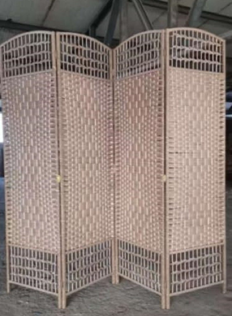 Decorhills Room Divider 4 Panel Room Partition, Foldable Freestanding Room Dividers, 6 FT Tall and Extra Wide Double-Hinged Decorative Separation Wall Divider Privacy Screens for Balcony Bedroom - Image 1