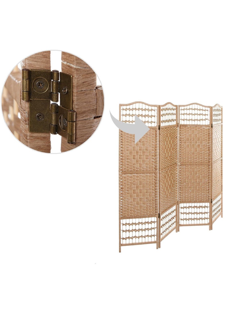 Decorhills Room Divider 4 Panel Room Partition, Foldable Freestanding Room Dividers, 6 FT Tall and Extra Wide Double-Hinged Decorative Separation Wall Divider Privacy Screens for Balcony Bedroom - Image 4