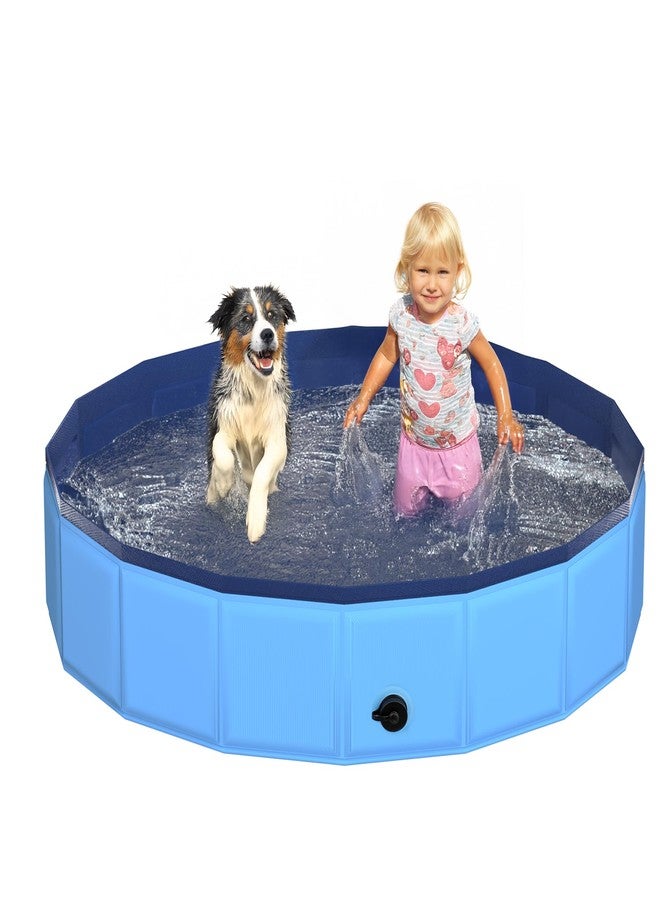 CACSPS Foldable Dog Pet Bath Pool-48 Blue - Image 1
