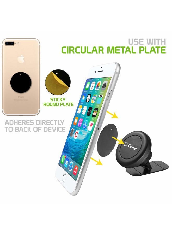 cellet Pack of 8 Metal Plate Replacement Magnet Disk with 3M Strong Sticky Adhesive for Magnetic Cradle-Less Cup Holder, Dashboard, Windshield, CD Slot, or Air Vent Phone Mounts - Image 4