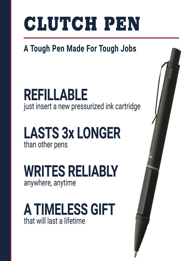 Fisher Space Pen Black Clutch Pen, Pressurized Ballpoint Pen, Writes Upside Down and in Extreme Temperatures, Smooth Black Ink, Medium Point, Pocket Clip, Gift Box - Image 2