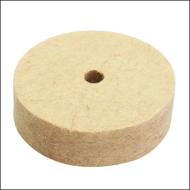 Wool Polishing Wheel: 3In Beige Premium Dense Wool Felt - Universal Size For Rotary Tools Bench Grinders, Dual-Purpose For Metal Non-Metal For Automotive Jewelry DIY Workshops - Image 2