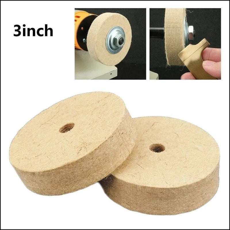 Wool Polishing Wheel: 3In Beige Premium Dense Wool Felt - Universal Size For Rotary Tools Bench Grinders, Dual-Purpose For Metal Non-Metal For Automotive Jewelry DIY Workshops - Image 4