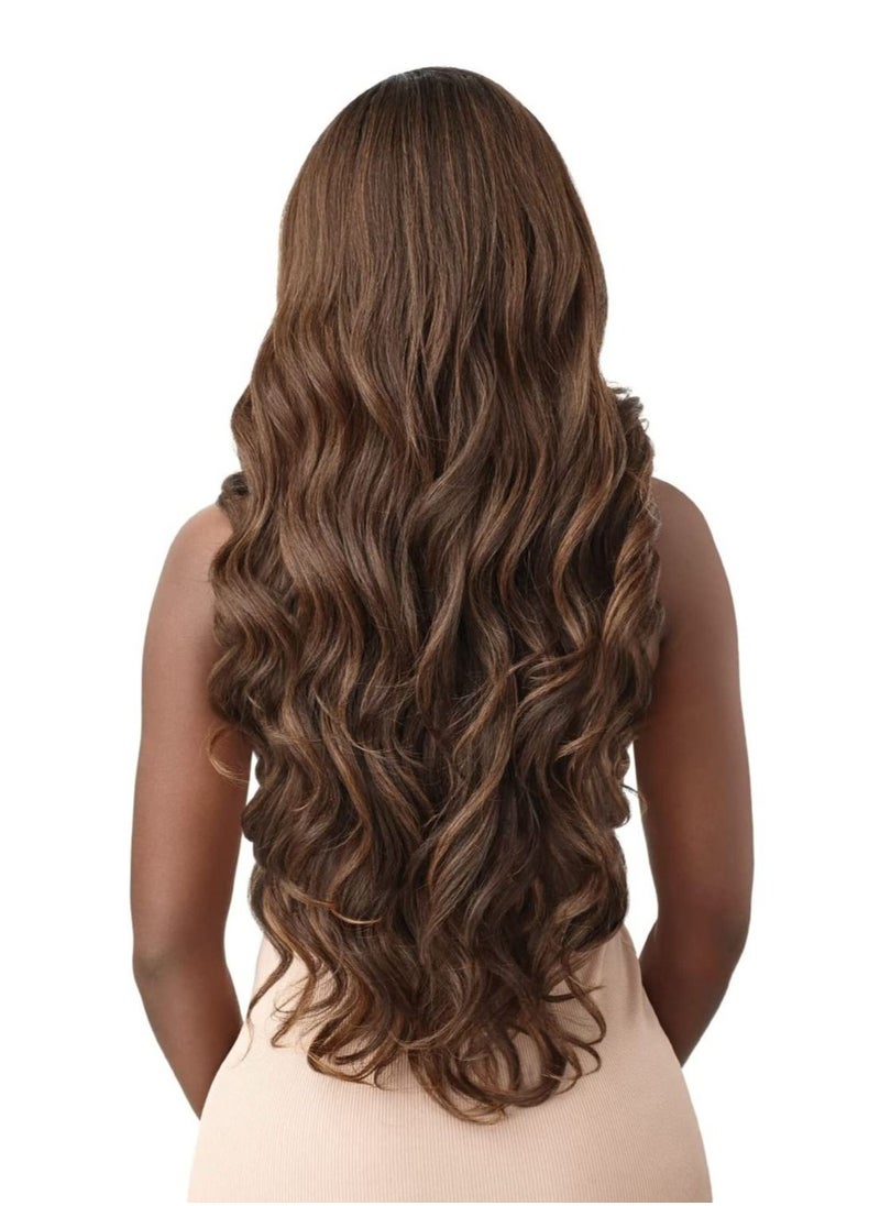 Estelle Outre Lace Front Natural Baby Hairs HD Transparent 28 Inches Color No 1B  - Image 4