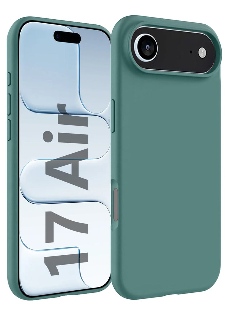 Silicone Protective Phone Case for iPhone 17 Air - Soft Anti-Scratch Microfiber Lining Ultra Slim Drop Protection Phone Cover - Cactus Green - Image 1
