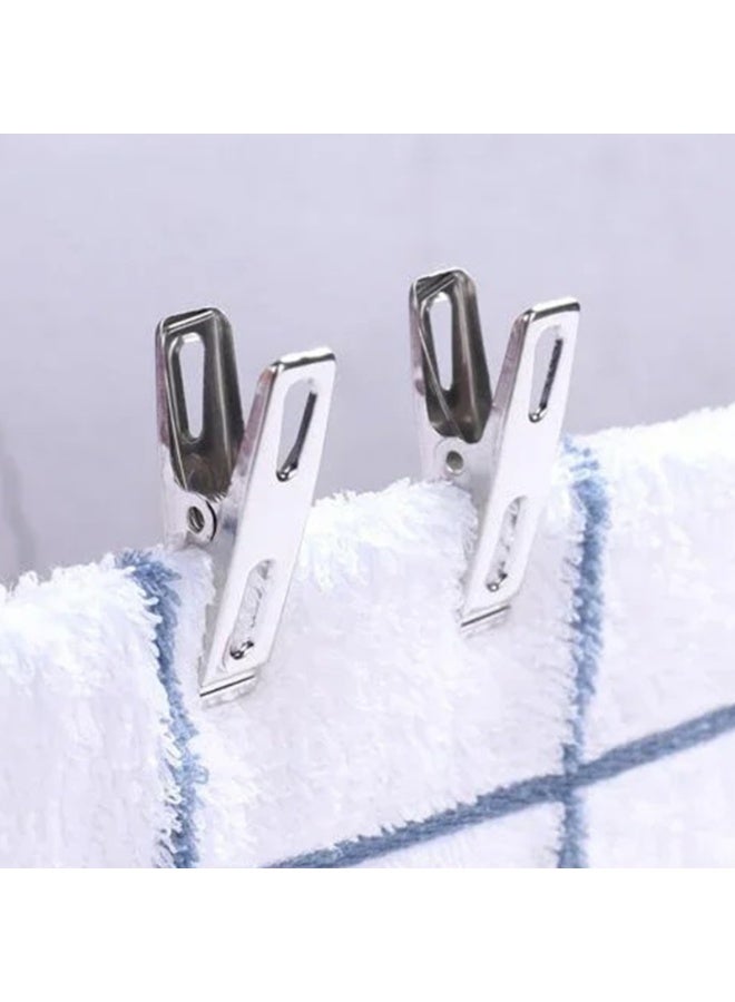 20pcs Stainless Steel Flat Mouth Clothes Clips,4.5 cm - Image 4