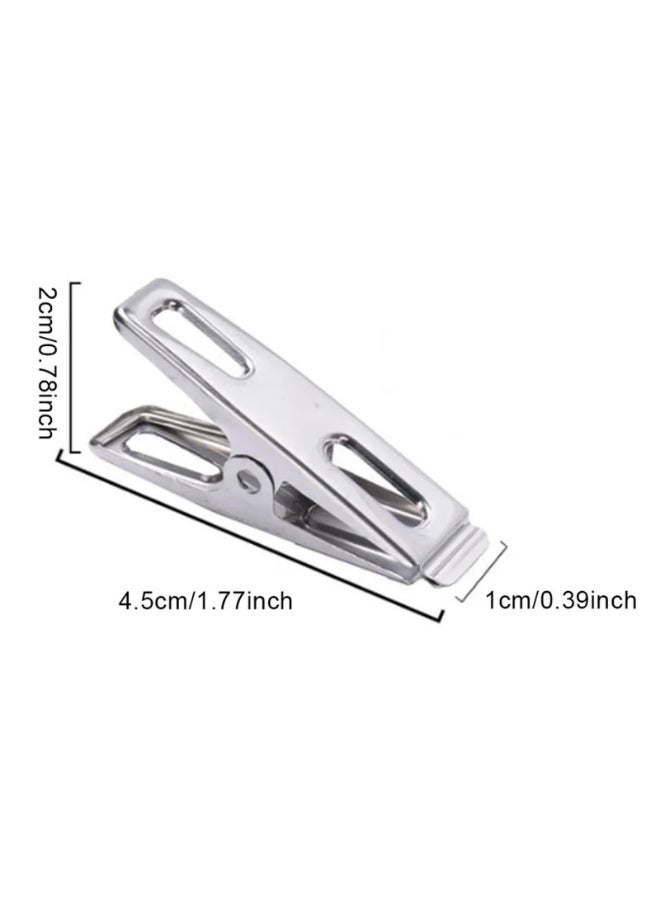 20pcs Stainless Steel Flat Mouth Clothes Clips,4.5 cm - Image 3