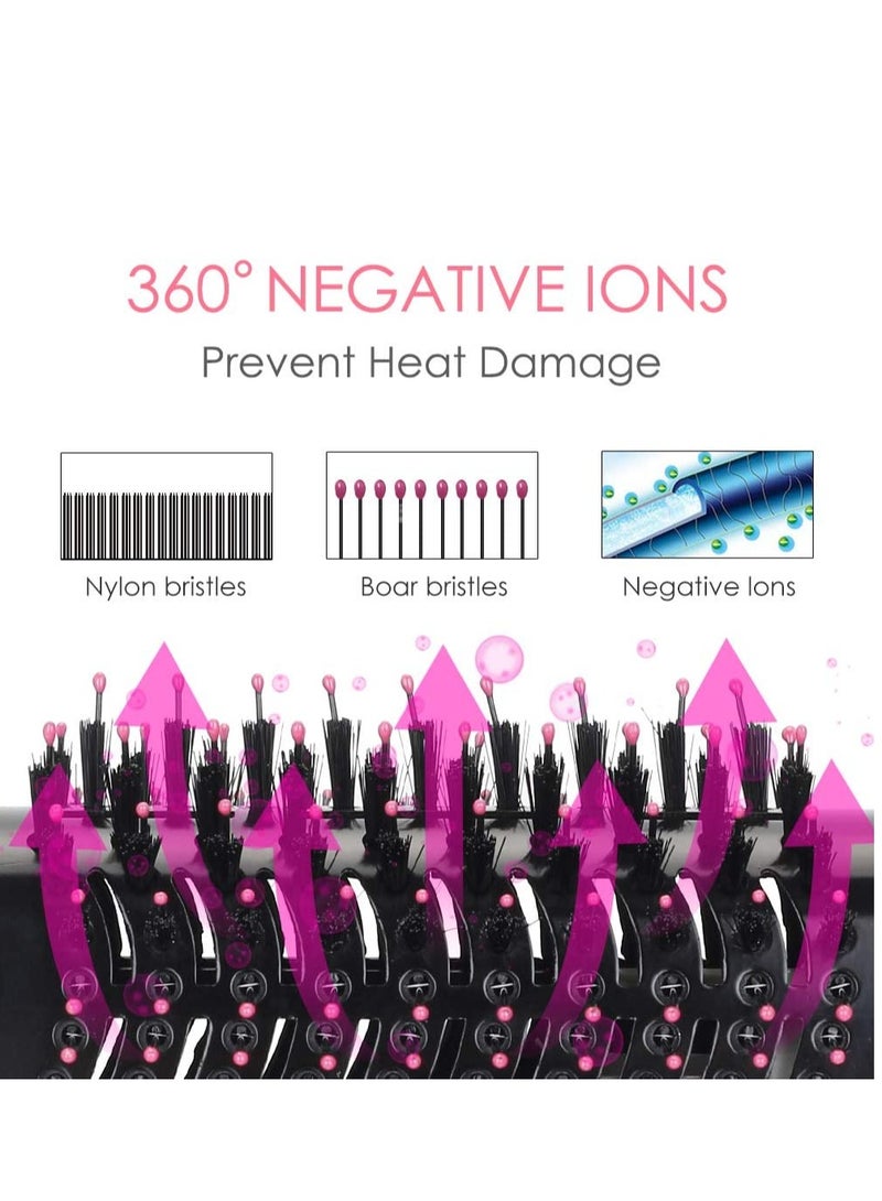 One Step Hair Dryer and Volumizer, Meraif 3 in 1 Hot Air Brush Hair Dryer Brush Anti-scald Negative Ion Hair Straightener Brush Comb Curler Styler for All Hair Types - Image 5