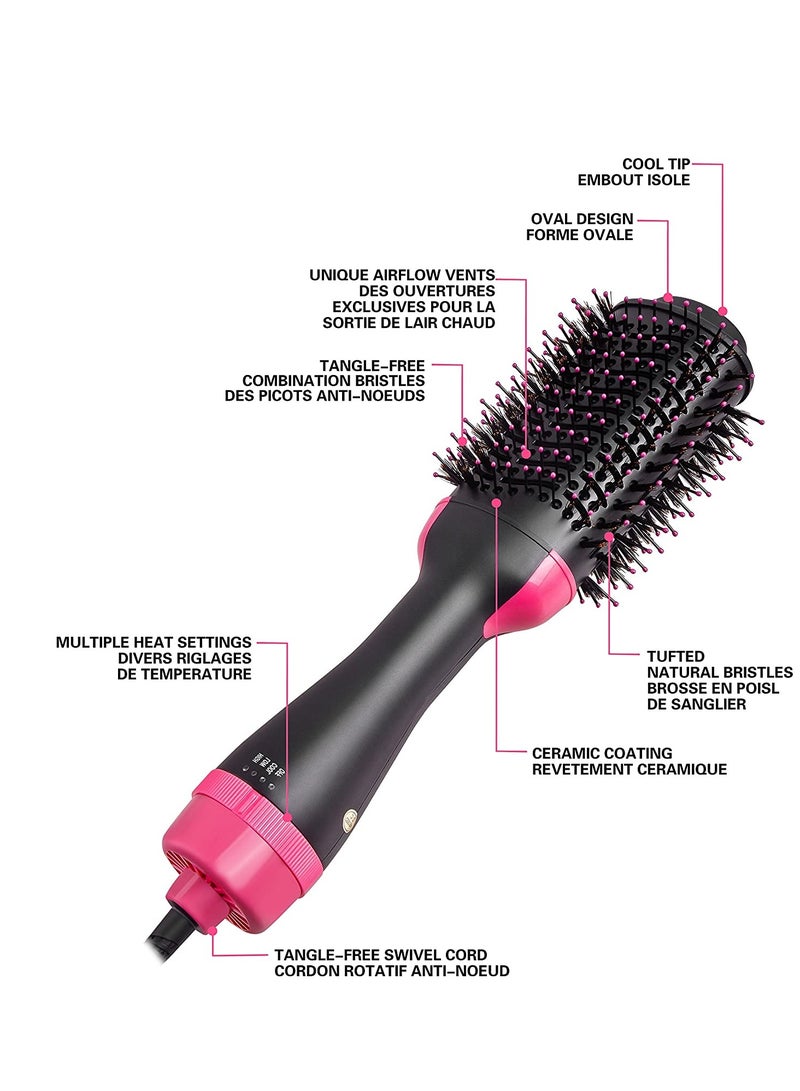 One Step Hair Dryer and Volumizer, Meraif 3 in 1 Hot Air Brush Hair Dryer Brush Anti-scald Negative Ion Hair Straightener Brush Comb Curler Styler for All Hair Types - Image 4