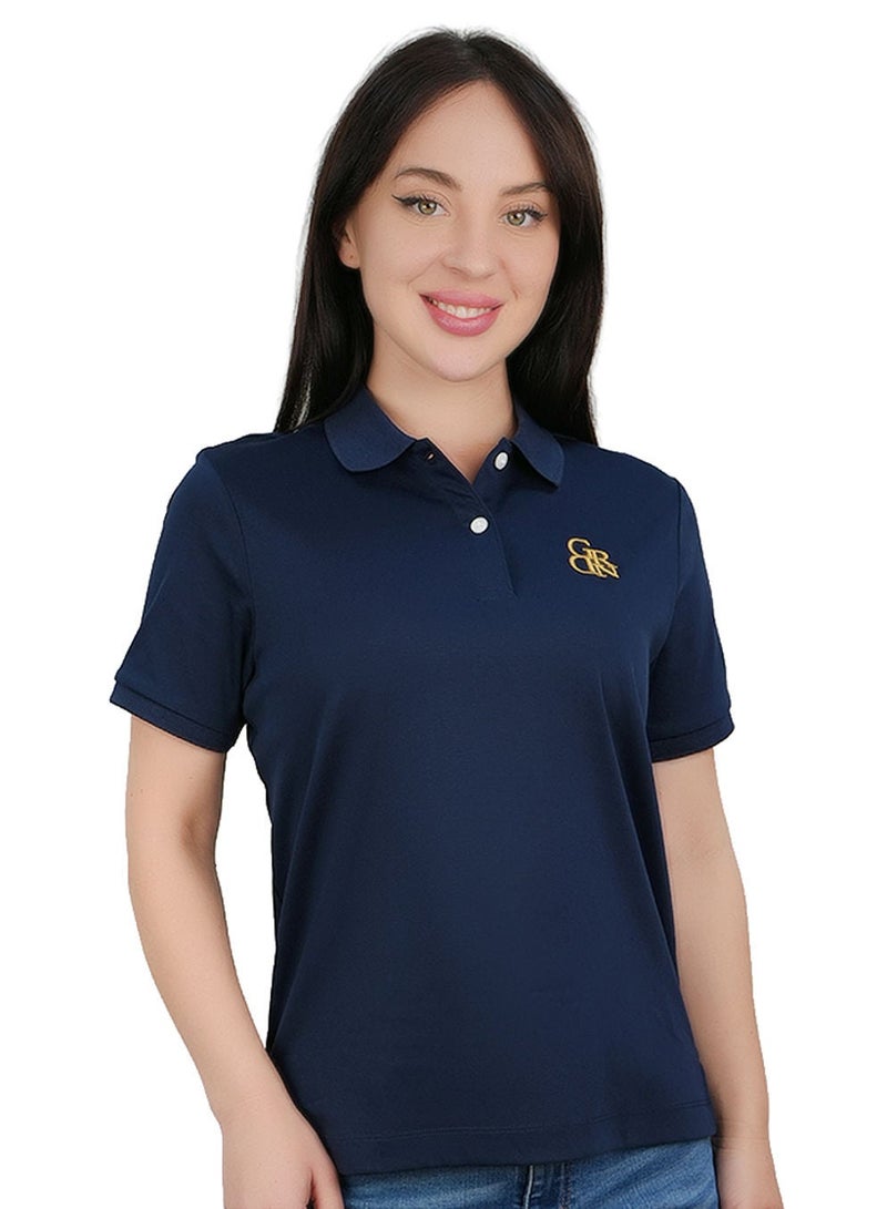 GIORDANO Women’s Embroidered Cotton Liquid Touch Polo - Image 1