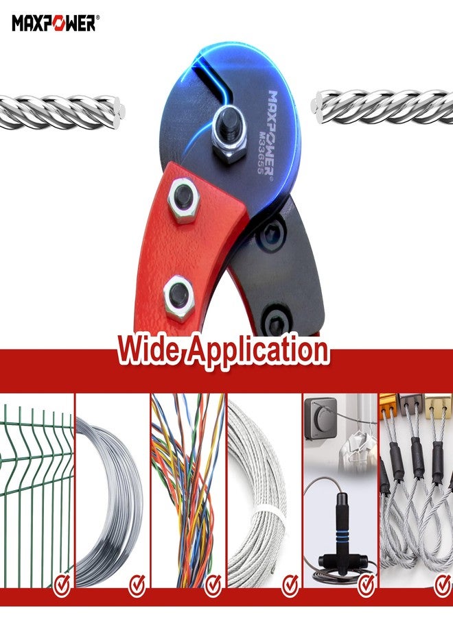 قواطع أسلاك MAXPOWER، قاطعة حبال أسلاك شديدة التحمل مقاس 24 بوصة، قاطعة كابلات صناعية شديدة التحمل لحبال الأسلاك الصلبة، وأسلاك الفولاذ المقاوم للصدأ - Image 5