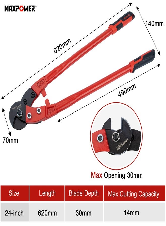 قواطع أسلاك MAXPOWER، قاطعة حبال أسلاك شديدة التحمل مقاس 24 بوصة، قاطعة كابلات صناعية شديدة التحمل لحبال الأسلاك الصلبة، وأسلاك الفولاذ المقاوم للصدأ - Image 2