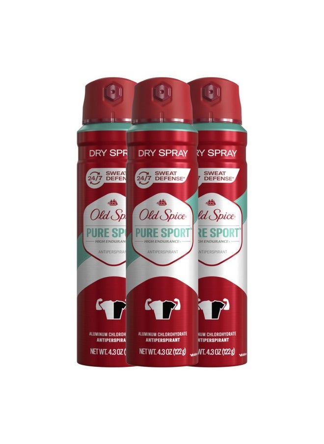 Old Spice Men'S High Endurance Anti-Perspirant And Deodorant Invisible Dry Spray For Men, Pure Sport Scent, 4.3 Oz (Pack Of 3)  - Image 1