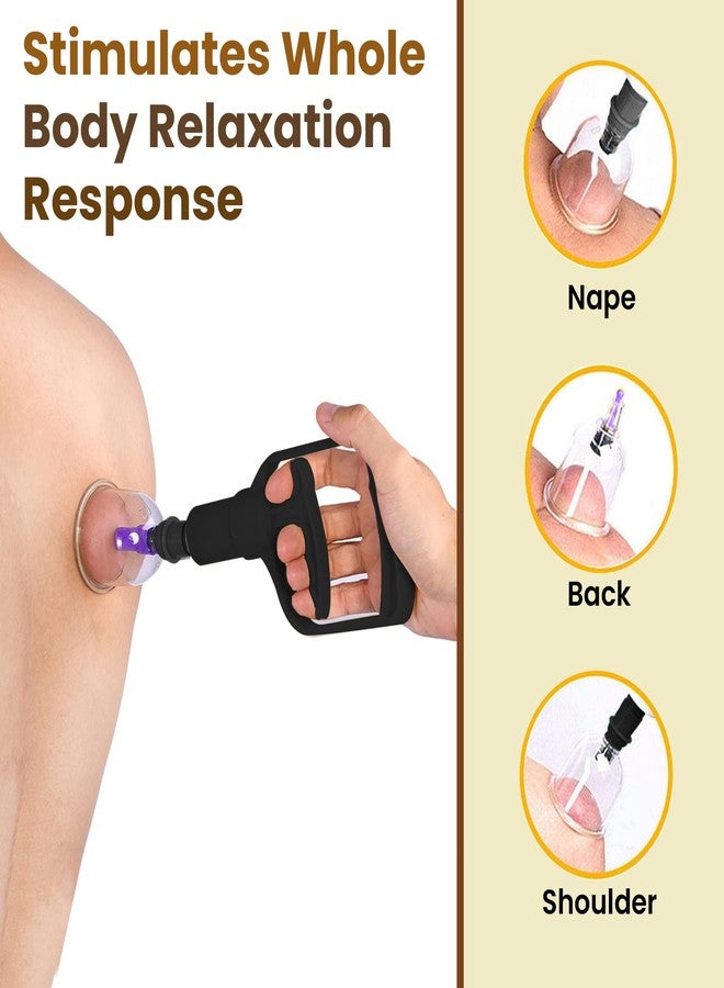 Crescent Hijama Set| Cupping Therapy Kit| Hijama Cupping Set with Pump and 18 Cups (3 Pair, Size 1-6), 1 Black Pump - Image 3
