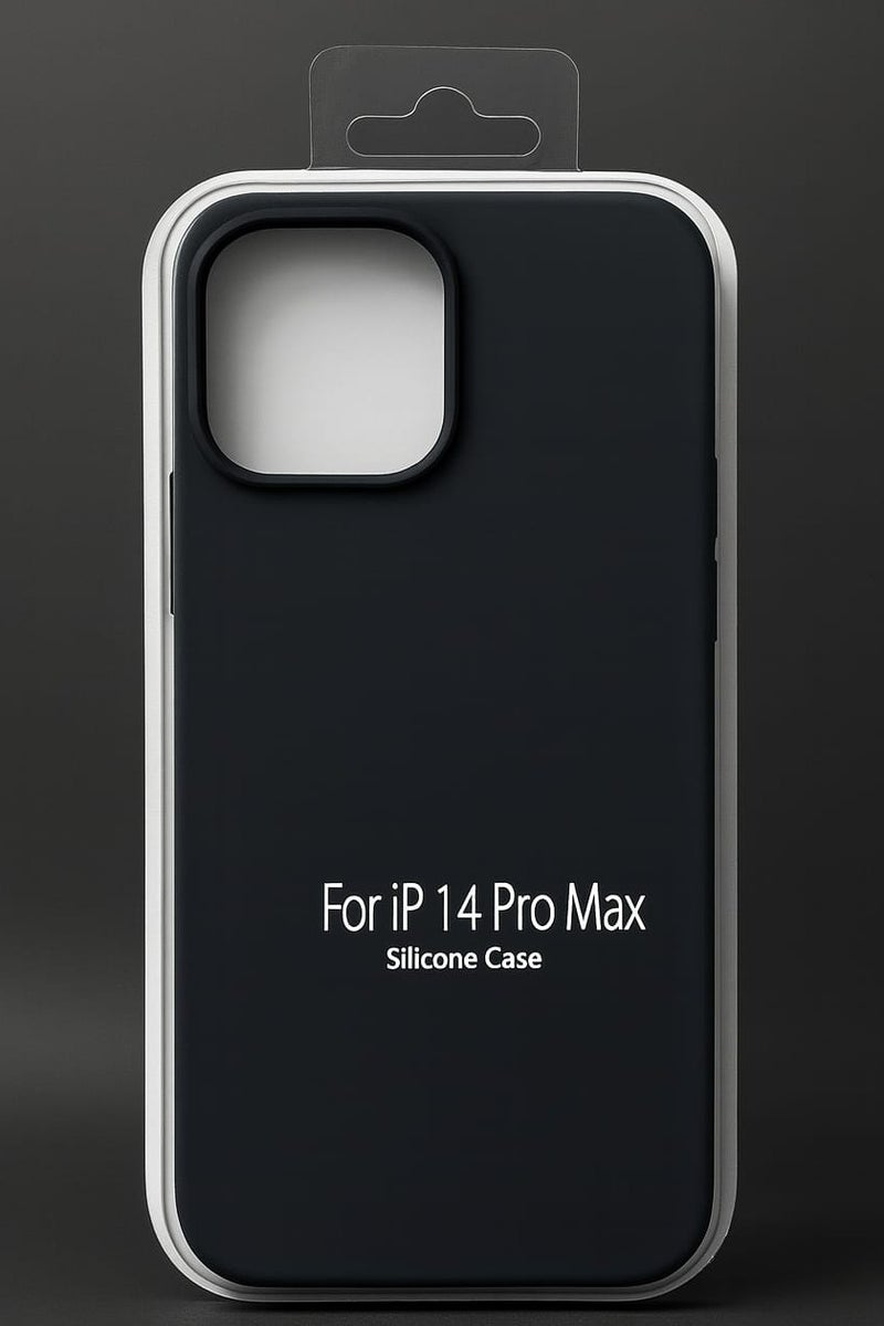 حرابي ميد جراب سيليكون لجهاز iPhone 14 Pro Max - غطاء خلفي واقٍ مقاوم للصدمات، ناعم وخفيف الوزن، أسود - Image 2