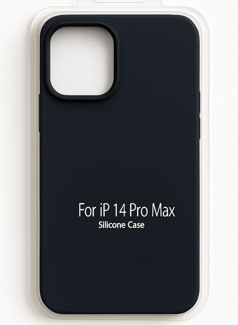حرابي ميد جراب سيليكون لجهاز iPhone 14 Pro Max - غطاء خلفي واقٍ مقاوم للصدمات، ناعم وخفيف الوزن، أسود - Image 1