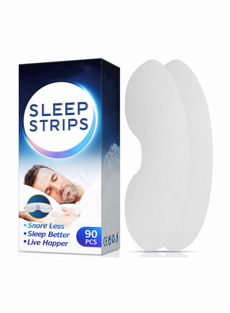 Generic Anti Open Mouth and Closed Mouth Patch for Sleeping 90Pcs Anti Snoring Mouth Tape Sleep Stop Snoring Breathing Patch Suitable for Improving Sleep and Relieving Snoring  - Image 1